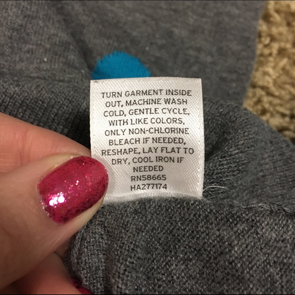 Halogen Polka Dot Grey and Blue Sweater - Picture 3 of 4